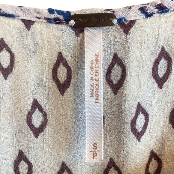 Flowy Bohemian Free People Blouse Top - Picture 3 of 3